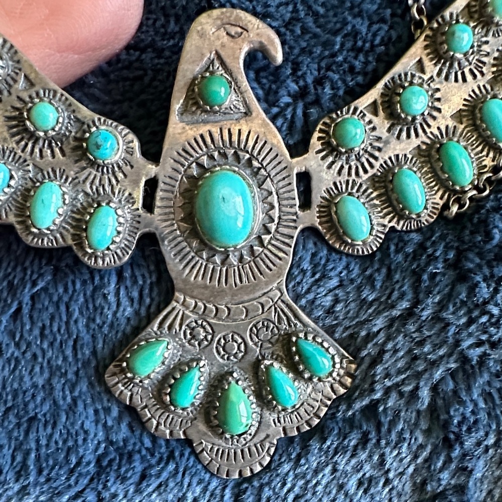 Spell Silver and Turquoise Bird Necklace - Picture 6 of 9